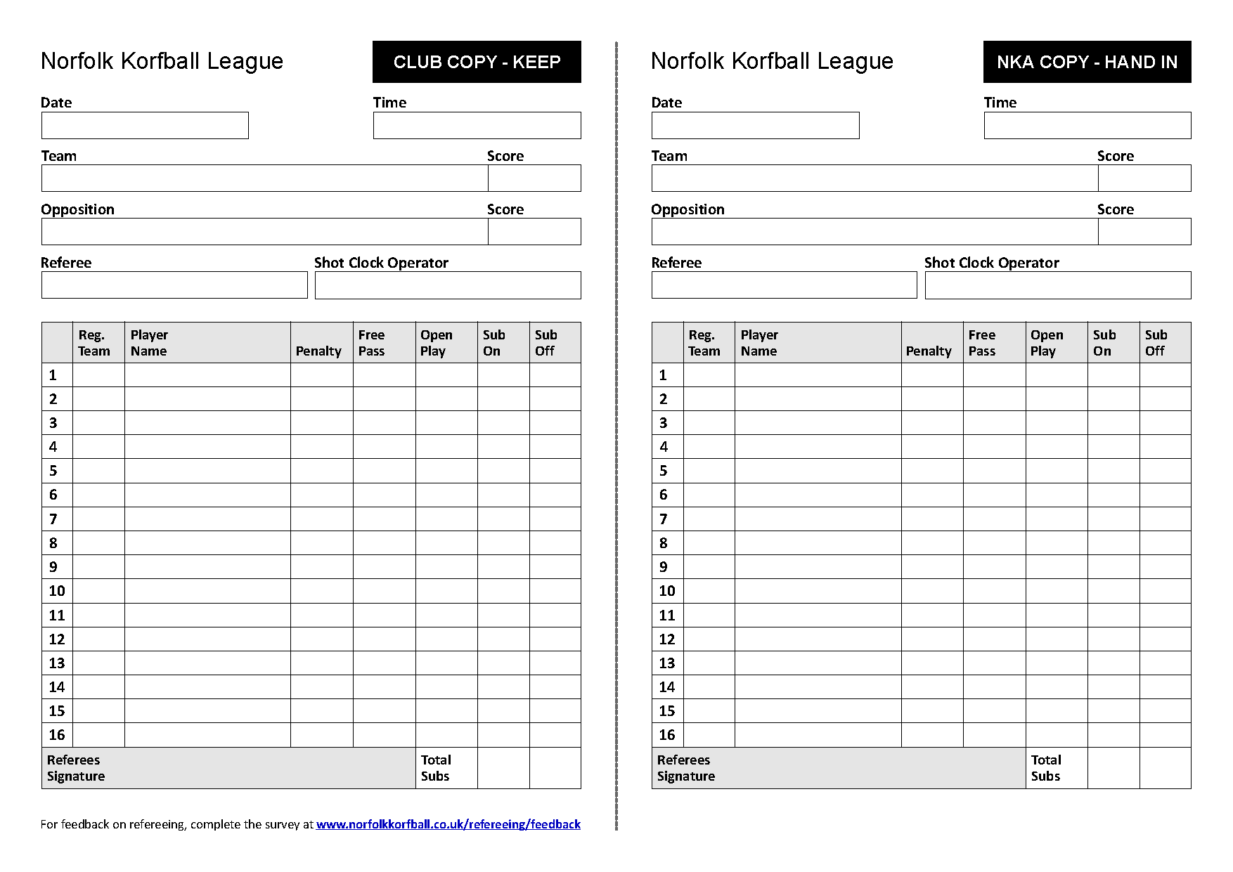 Match Form 2016